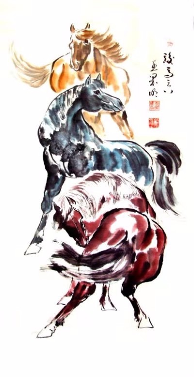 都市头条书画专栏:知名书画家王界明 (附诗一首:重阳节一诗篆草两书)书画欣赏（图5）