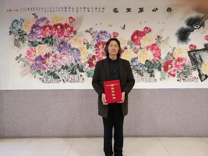 礼赞史治科先生:牡丹春风万里图（画荣获全国一等大奖）-京津沪头条 作者:张灵社（图2）