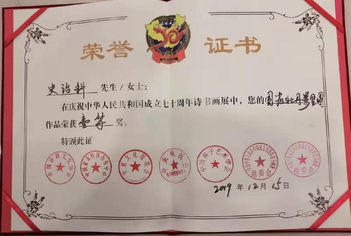 礼赞史治科先生:牡丹春风万里图（画荣获全国一等大奖）-京津沪头条 作者:张灵社（图3）