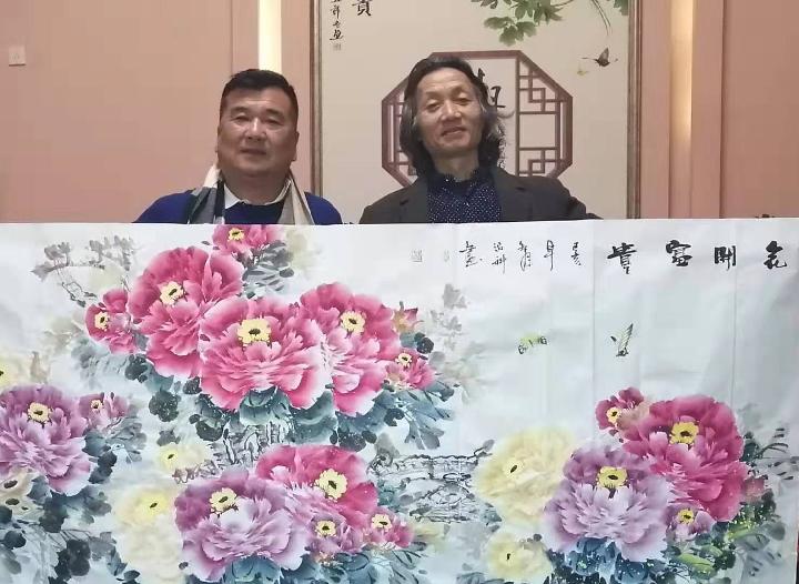 为庆祝“建国七十周年”史治科巨幅丈八牡丹《春风万里图》在北京博物馆展出，恭喜荣获一等奖！共赋诗庆贺！（图15）