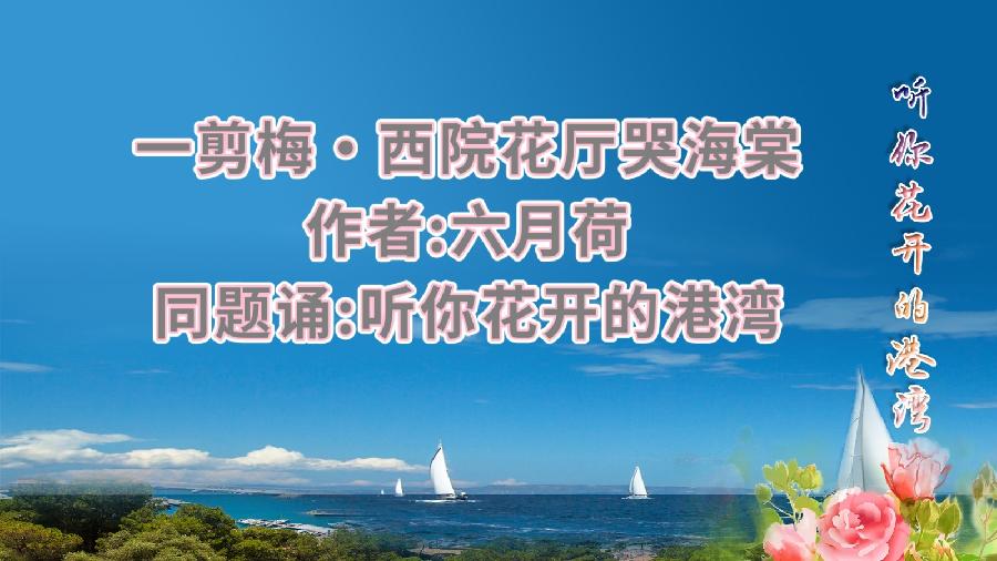 六月荷教授原创古词 ‖【一剪梅·西院花厅哭海棠】朗诵/听你花开的港湾主播