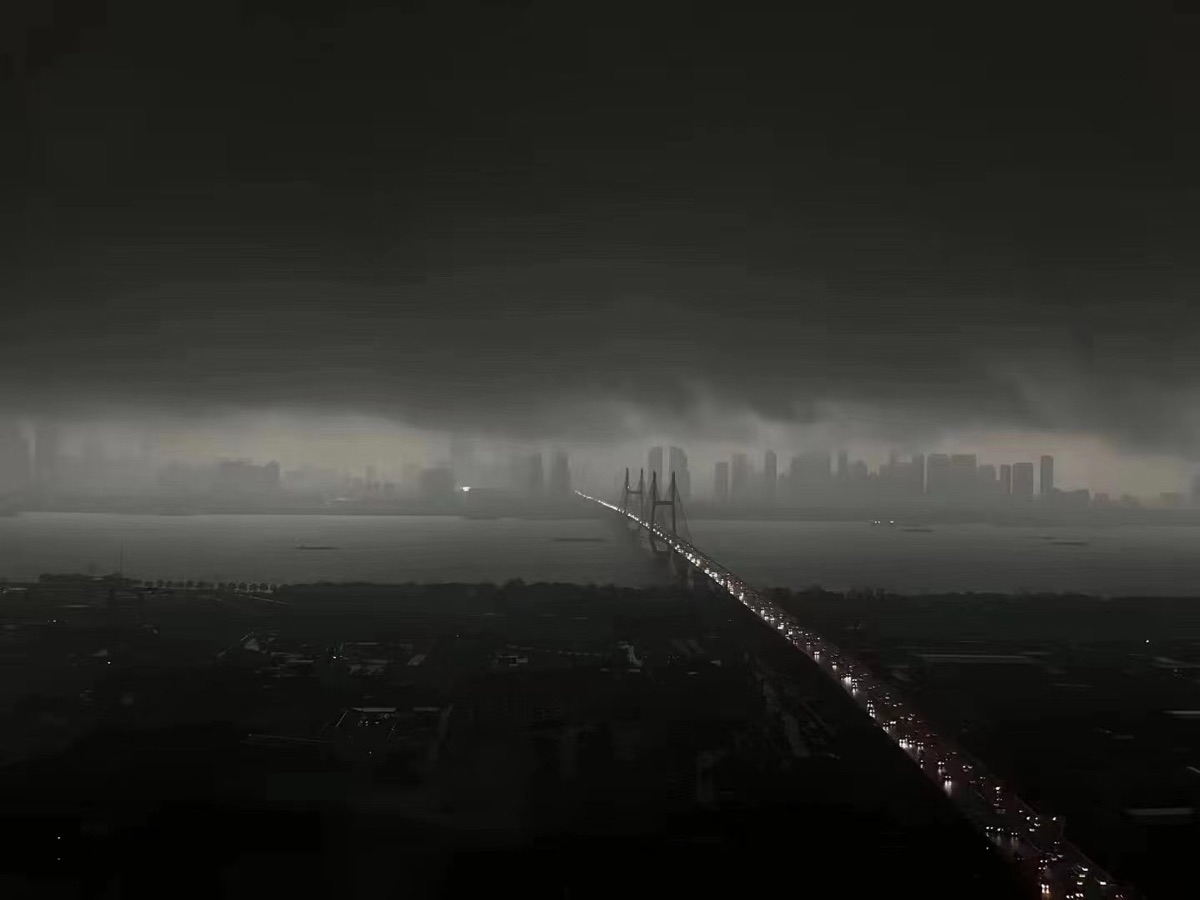 暴雨即景,作者:周智敏