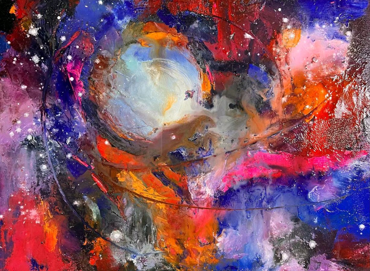 艺术家徐楠(Naomi)首次日本《东京都美术馆》个人画展中出展的原创“元宇宙”系列油画作品吸睛无数(图25)