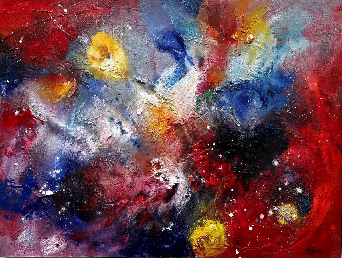 艺术家徐楠(Naomi)首次日本《东京都美术馆》个人画展中出展的原创“元宇宙”系列油画作品吸睛无数(图22)