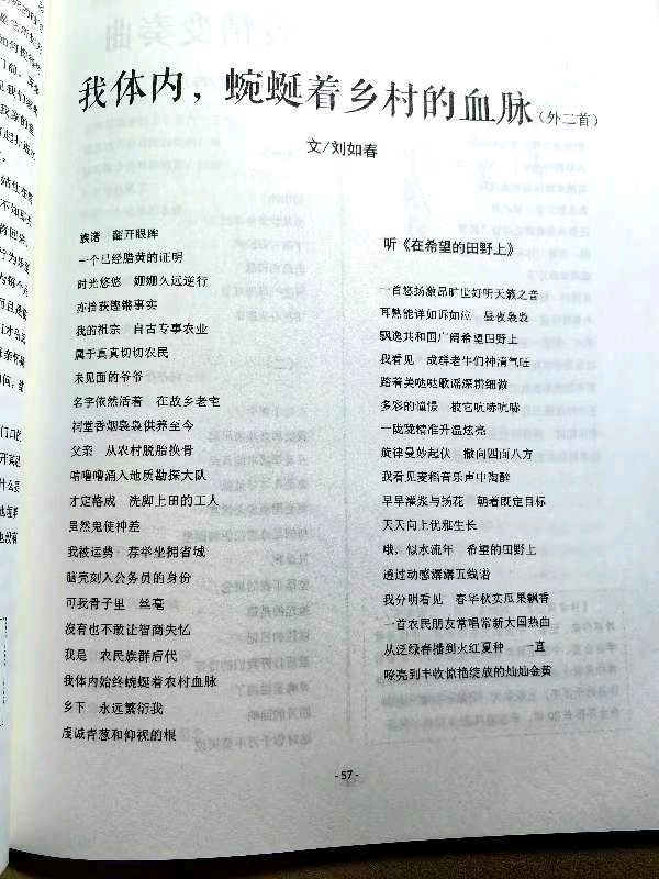 作者：刘如春《我体内，蜿蜒着乡村的血脉》5173期【新京都文艺】