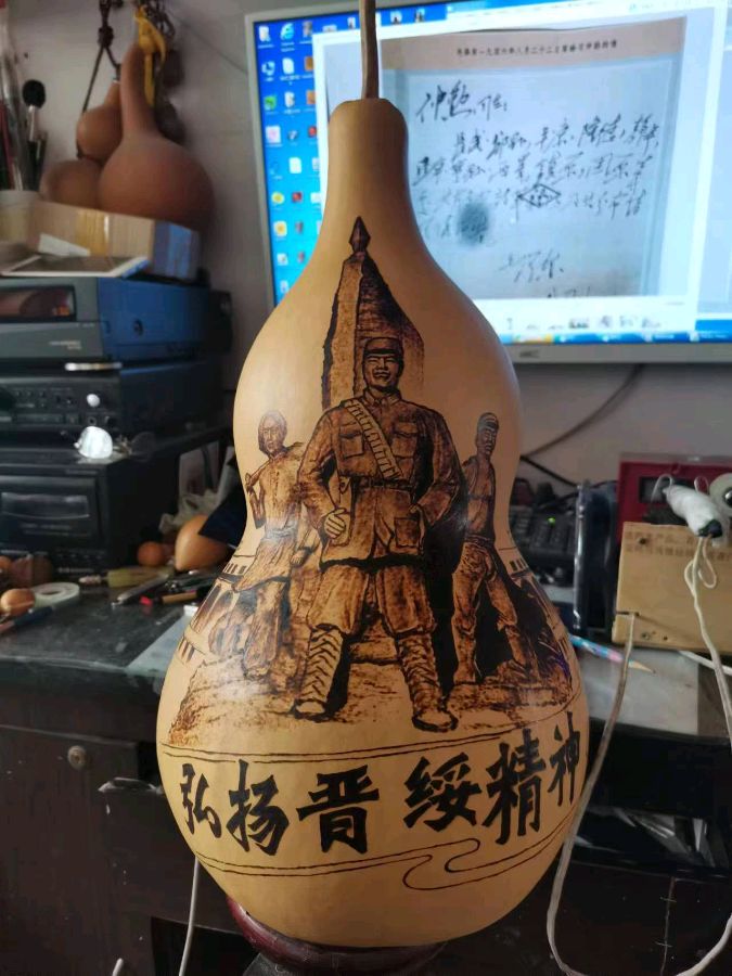 【非遗文化展品】山东茌平季振山‖葫芦烙画精选（图31）
