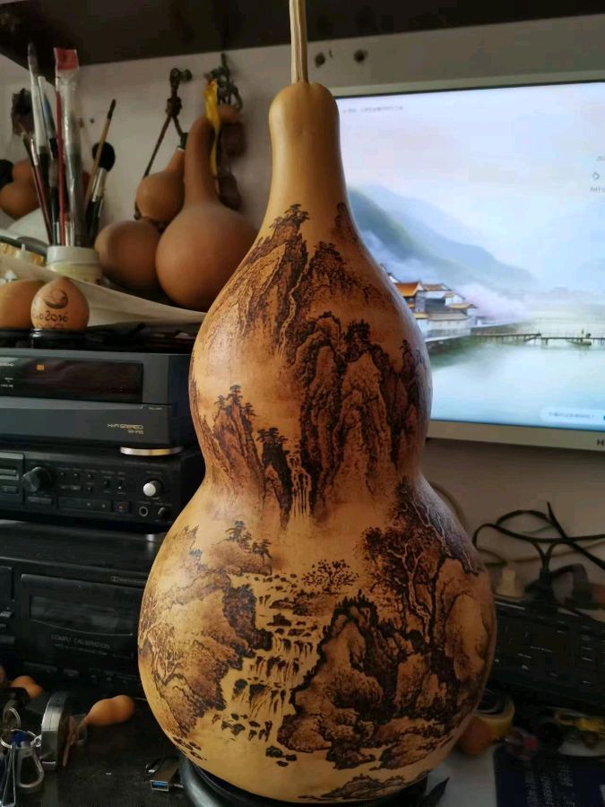 【非遗文化展品】山东茌平季振山‖葫芦烙画精选（图29）