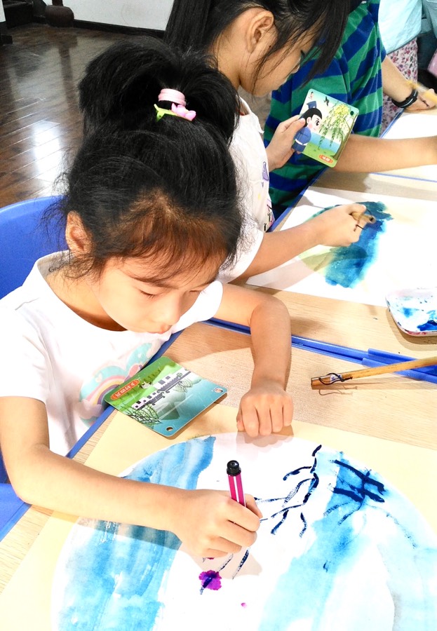 水墨古诗艺术营--来欣赏孩子们笔下的“诗情画意” 建国社区携手硚口公园共同开展暑期青少年系列活动（图6）