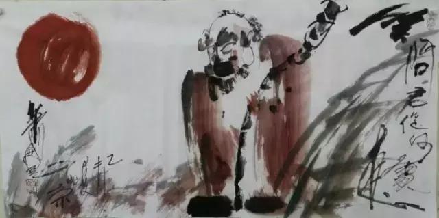 中国作家诗人●浪淘沙·北戴河——萧宽画毛泽东在北戴河并和诗（图14）
