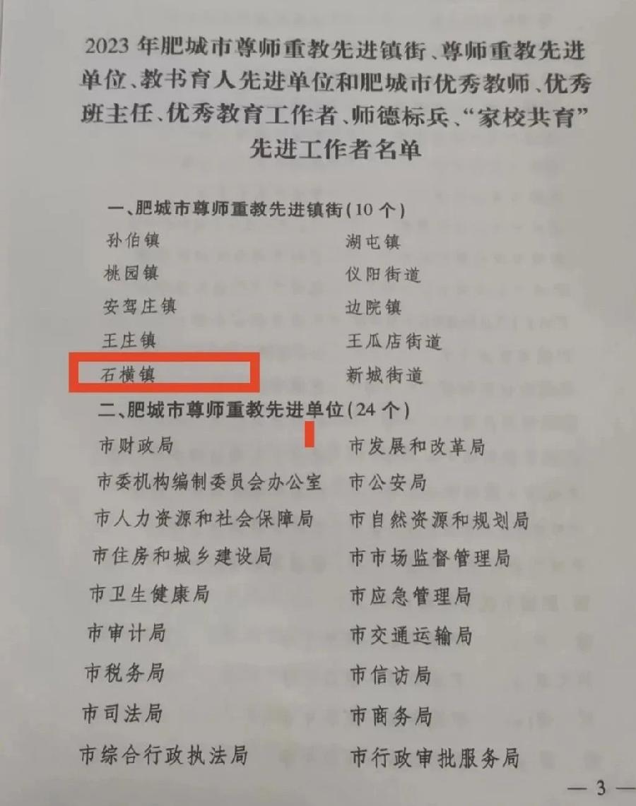喜报！石横镇荣获“肥城市尊师重教先进镇街”荣誉称号（图4）