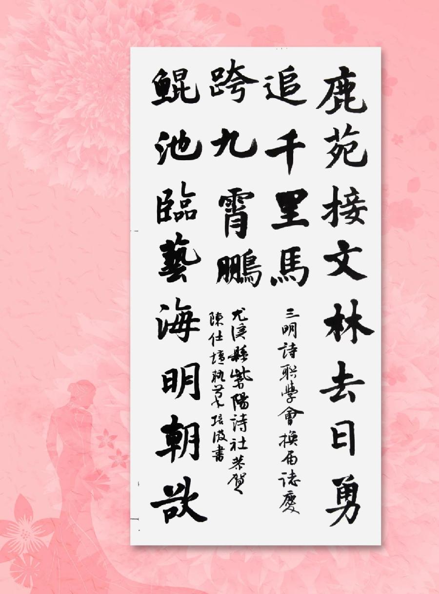 三明诗词楹联学会二代会贺联书法作品展（一）（图14）