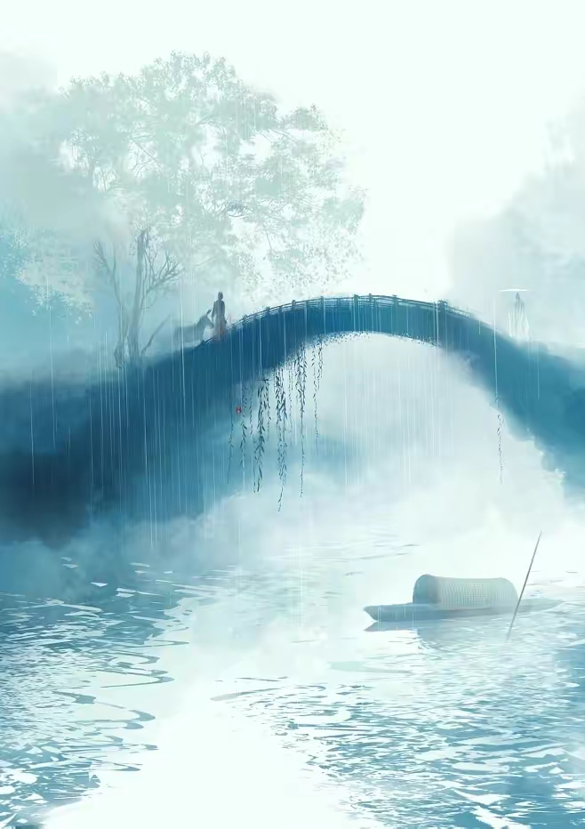 ［摄影诗文栏］七绝·冒雨牵黄过拱桥（文/方立新）……莲叶之珠文学社