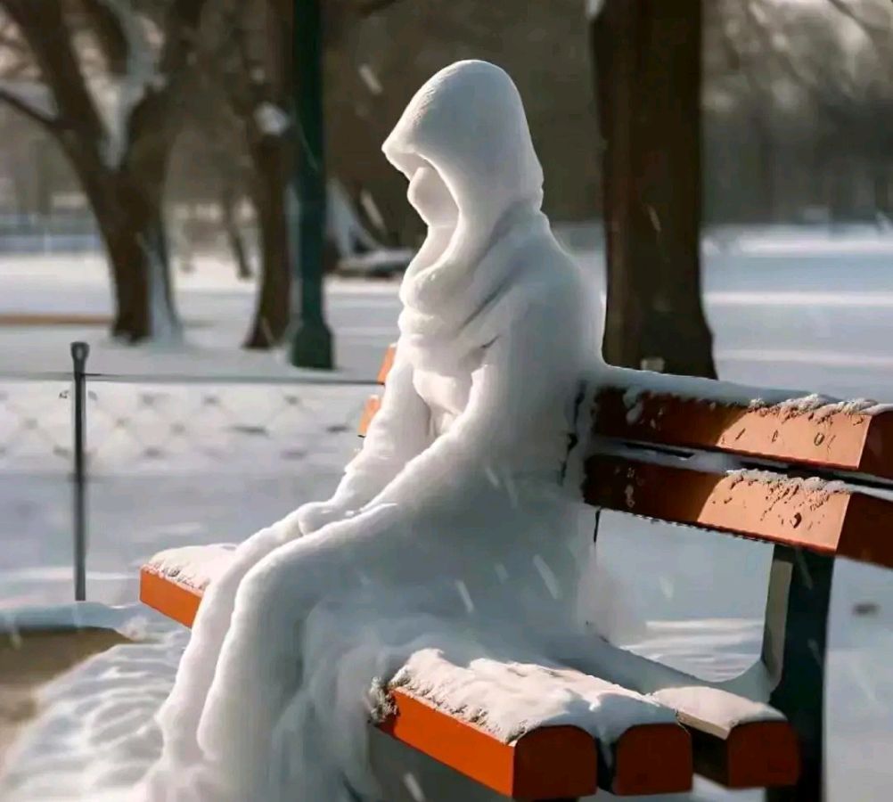 坐在长椅上的雪人（图2）