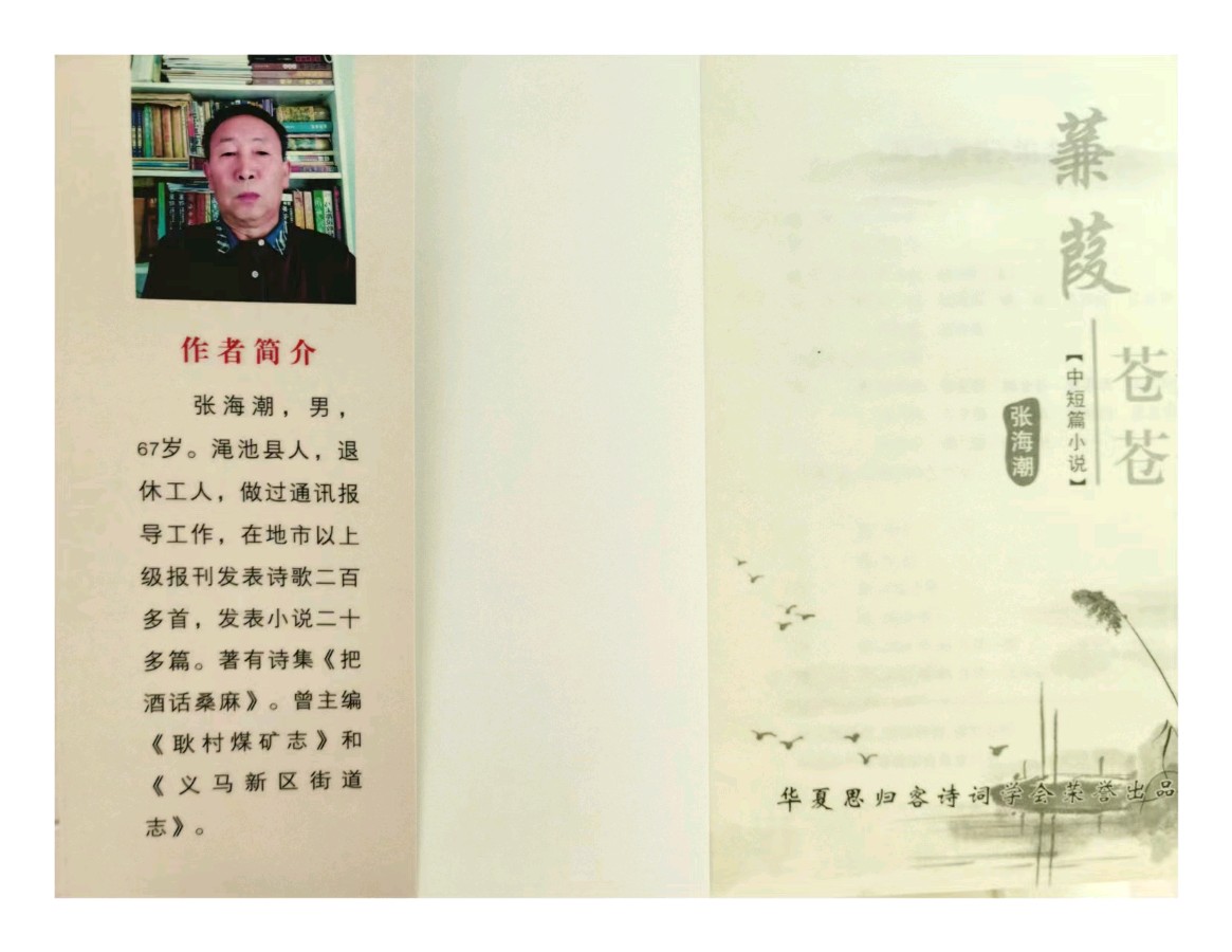 重磅消息:热烈祝贺三门峡籍作家张海潮老师的《蒹葭苍苍》新书出版……(图2)