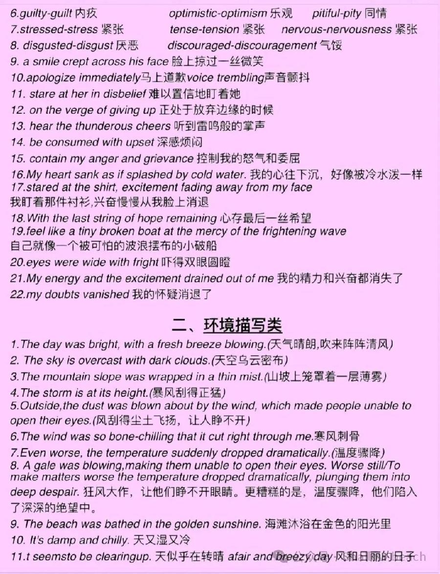 高中英语后续写万能句（图4）