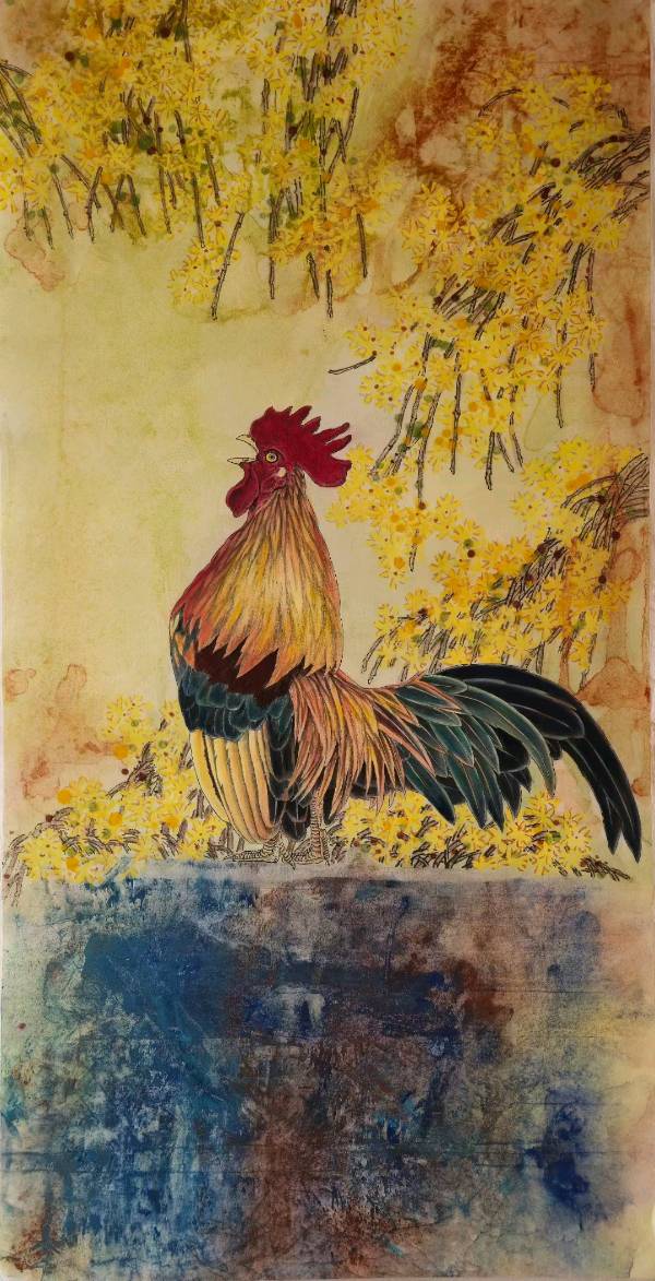 明德春分诗画作品