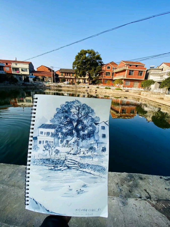 何朝晖的武穴农村山水画（图10）