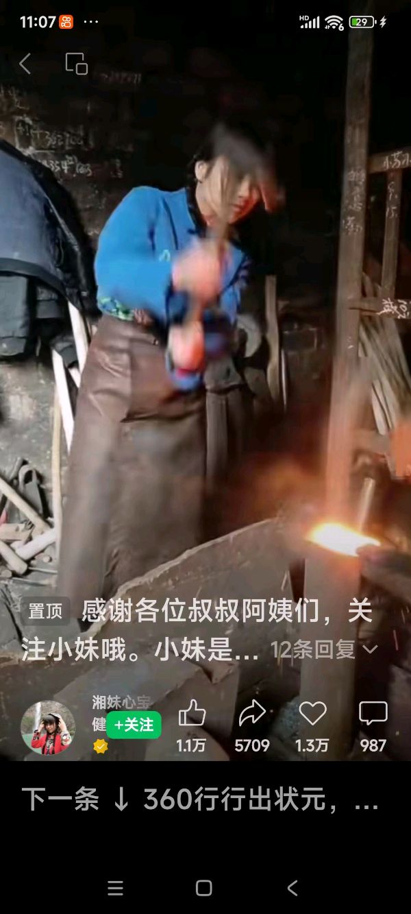 陈甲申的《蝶恋花.女铁匠》