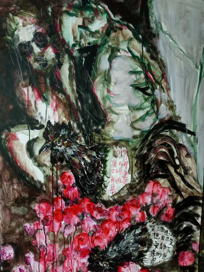 老菩提朗诵当代资深诗人黑马建雄，知名画家、诗人尹航作品《青春少年》（图5）