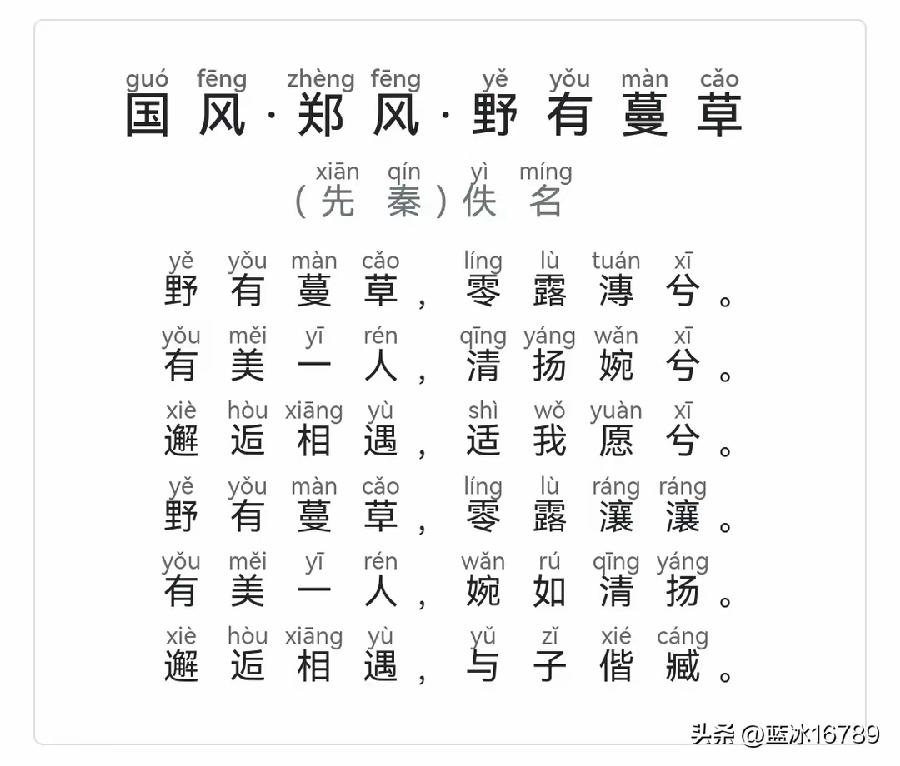 玉蝴蝶·读《诗经·国风·郑风·野有蔓草》有感（文/邹晓华）……莲叶之珠文学社（图4）