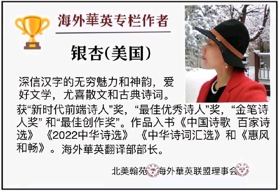 【诺贝尔诗葩】双语诗《我在看 我在想》(外两首) 文/刘殿荣(中国) 英译/银杏(美国) 朗诵/薇薇(中国香港)(图5)
