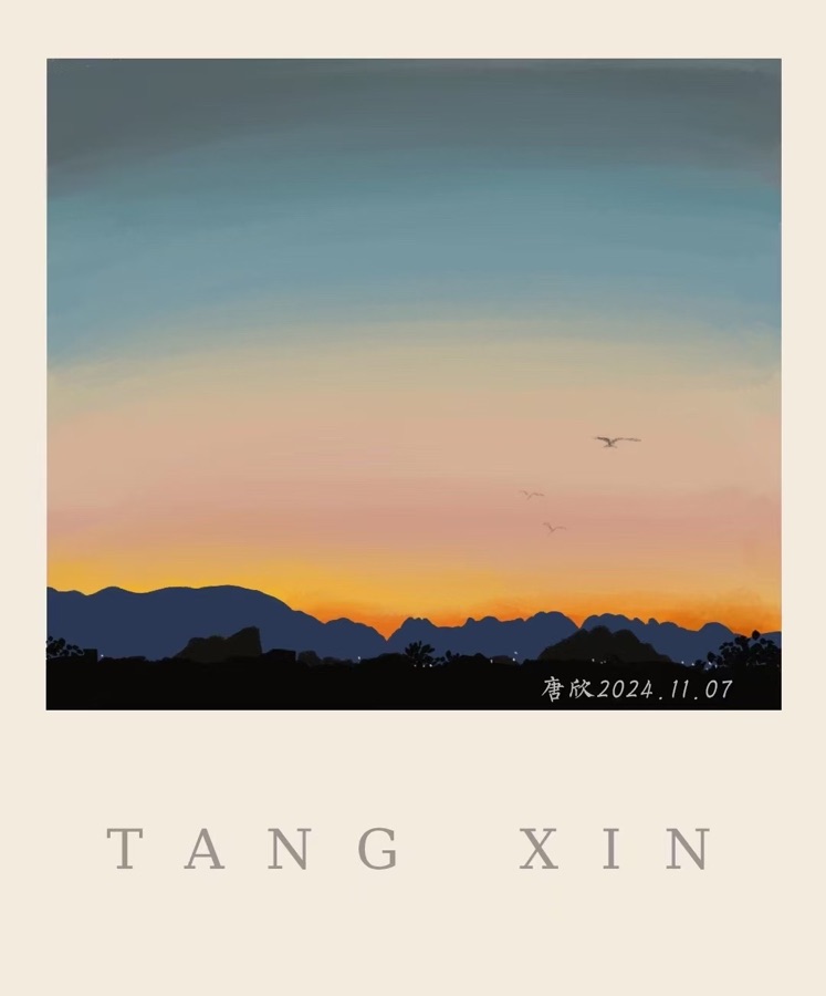 【新诗大观】读唐欣老师的《夕阳西下》有感||文/沈五群（图2）