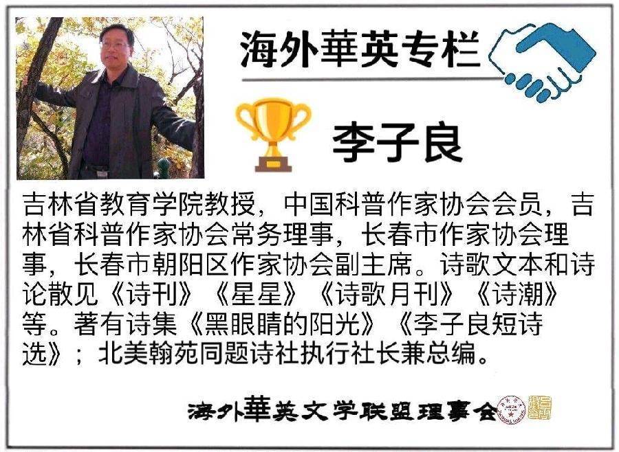 【诺贝尔诗葩】双语诗《看着，就美好》(组诗) 文/李子良 英译/银杏(美国)双语朗诵/薇薇(中国香港)（图2）