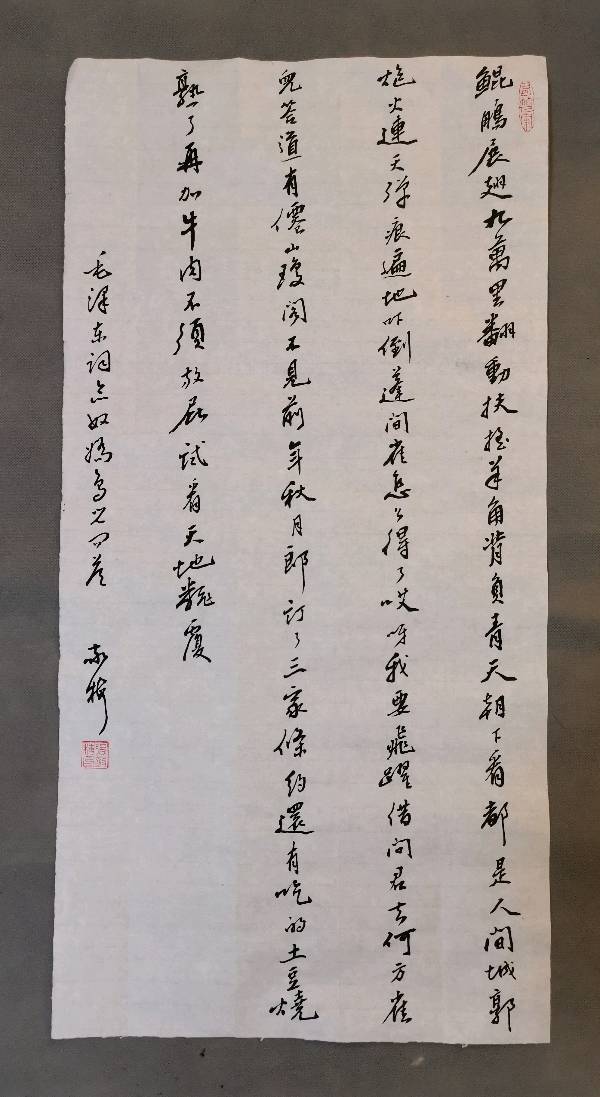 书写毛主席诗词条幅一组张敬梅（竹影横窗）（图6）