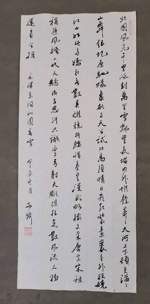 书写毛主席诗词条幅一组张敬梅（竹影横窗）（图10）