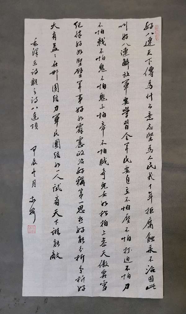 书写毛主席诗词条幅一组张敬梅（竹影横窗）（图8）