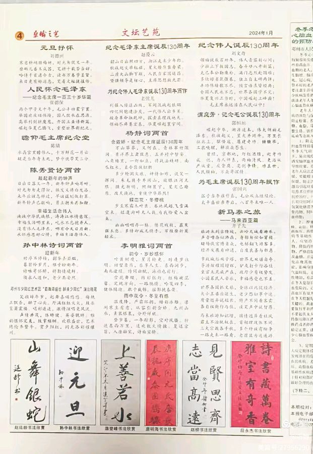 2024年《桑榆之光》报发表孙中林诗词汇编（图2）