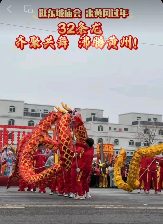 CCTV央视华人栏目组记者子阳报道：湖北黄冈新春龙灯巡游迎新春活动。舞龙舞狮黄梅戏等传统民俗节目齐上阵，活动气势磅礴！热闹非凡！线上线下千万人围观！（图11）
