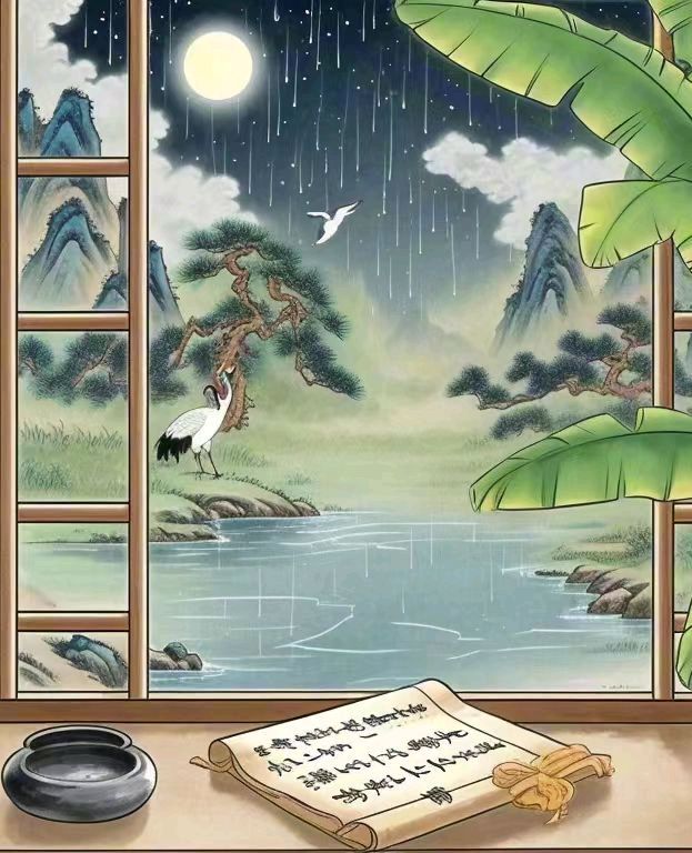 韩庚的《蕉窗夜雨》