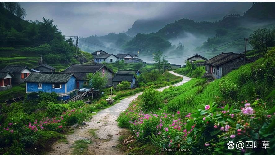 花时烟雨润荒村，落日江天别样新