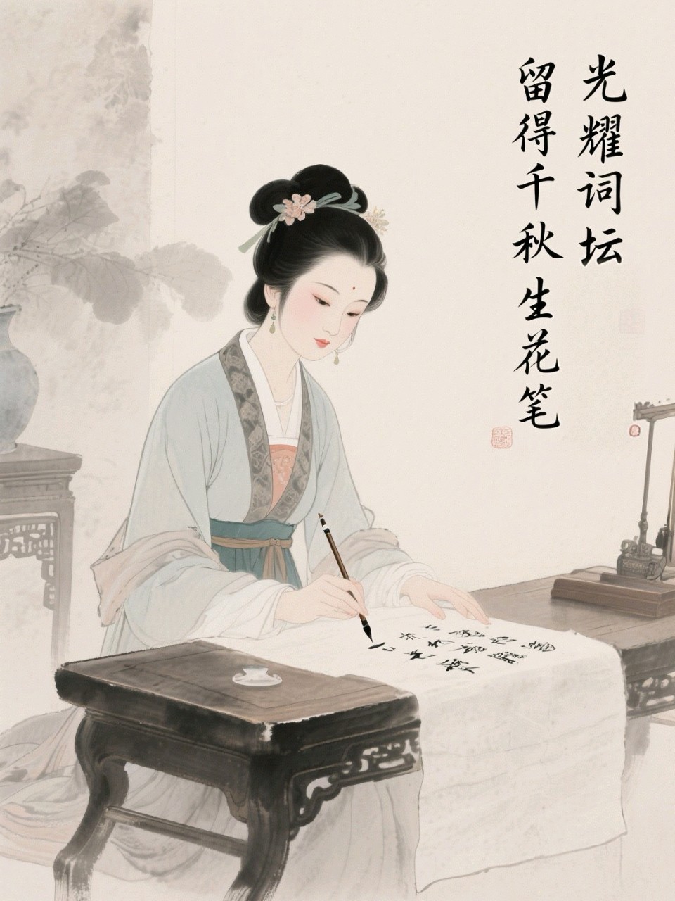 浪淘沙·颂李清照(二首)Ⅱ文/暖阁轩Ⅱ留得千秋生花笔，光耀词坛（图2）