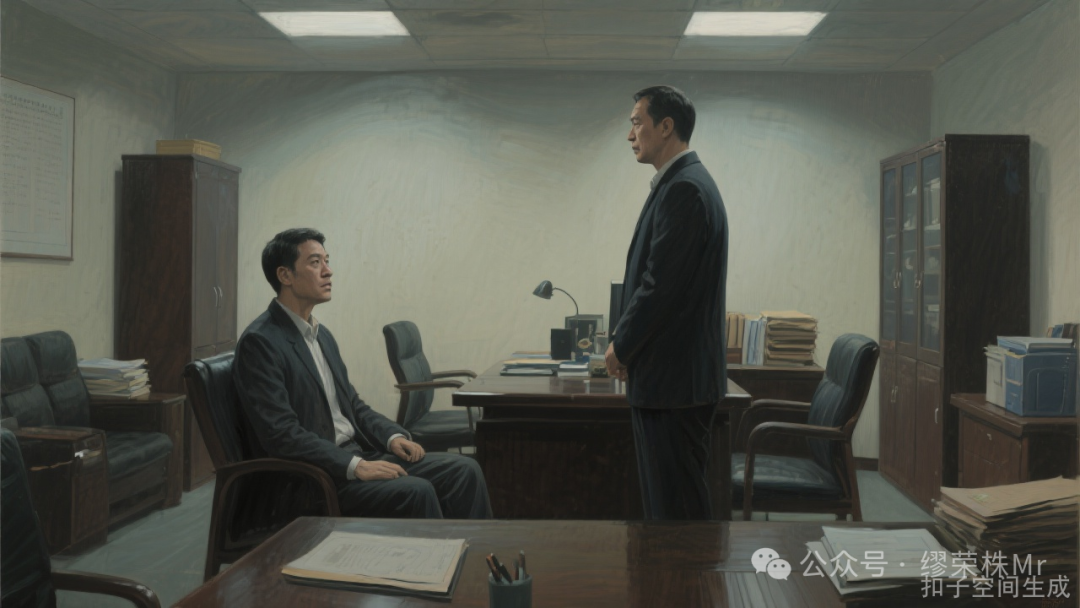 胡前与组织部长对话,部长表情紧张