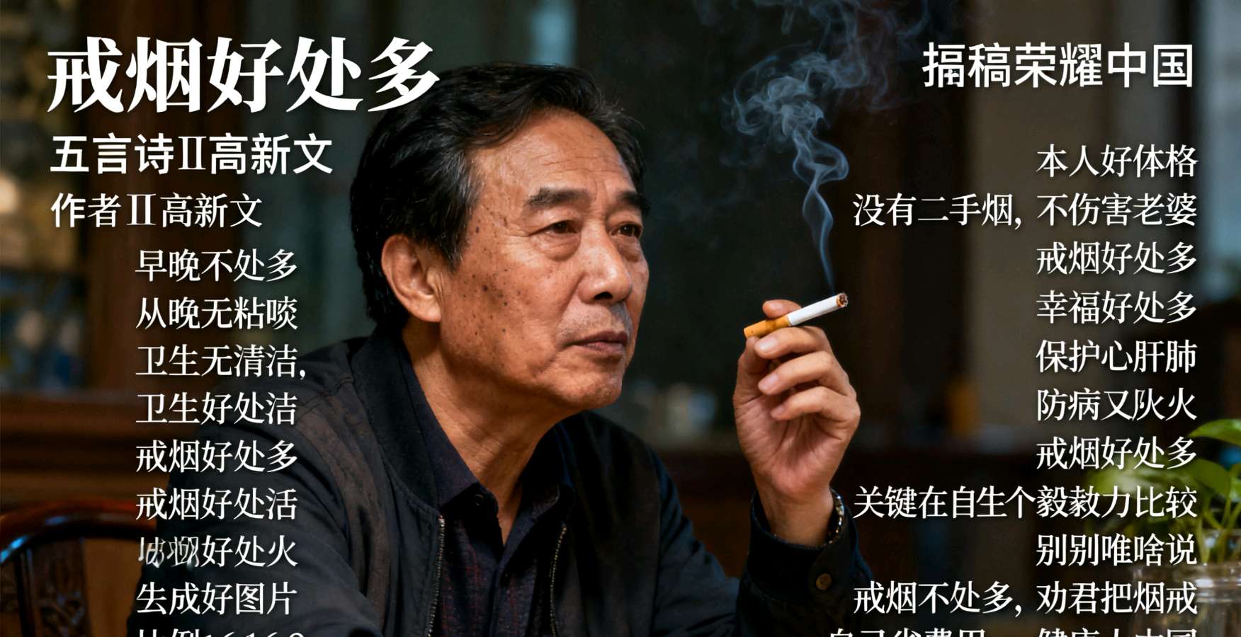 【荣耀中国】文学社*五言诗《戒烟好处多》作者Ⅱ高新文（图5）