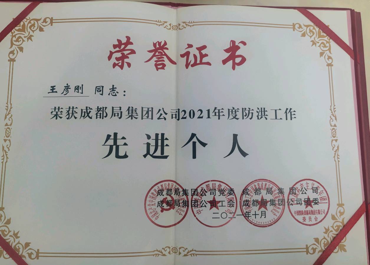 「成铁好青年」以钢轨为笔，书写青春担当——记第二届“成铁好青年”涪陵工务段涪陵线路车间检查工区工长王彦刚（图9）