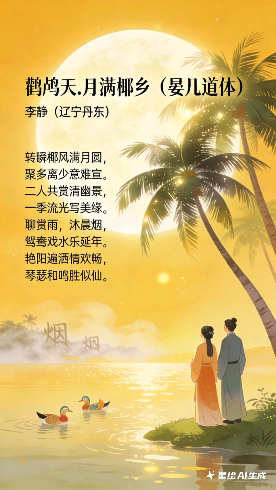 鹧鸪天·椰乡独居（晏几道体）/李静（辽宁丹东）（图4）