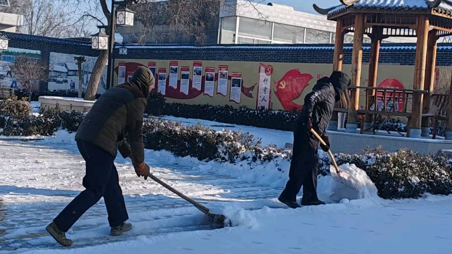 风雪无阻践初心 志愿扫雪暖民心（图2）