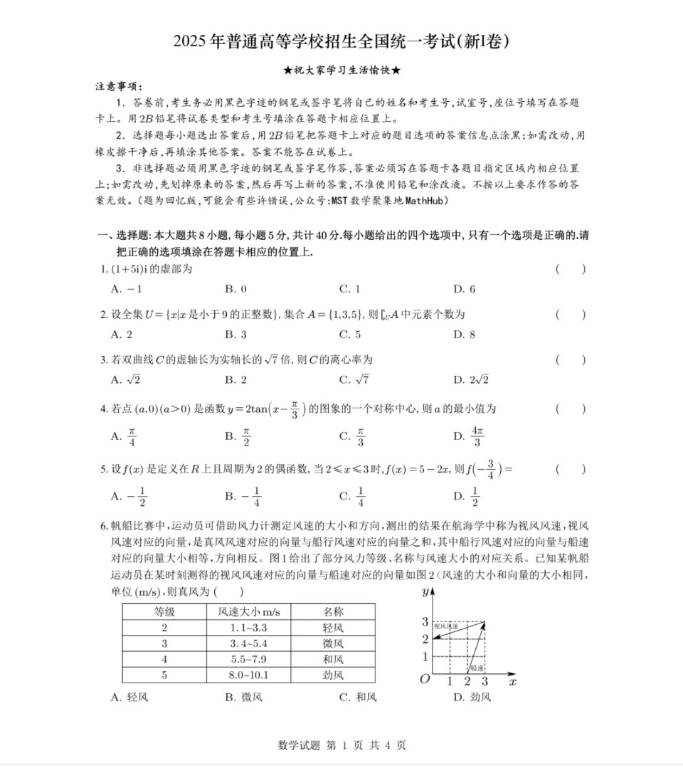 用“思维六性”为2025年新高考I卷数学试题分类（附训练策略）