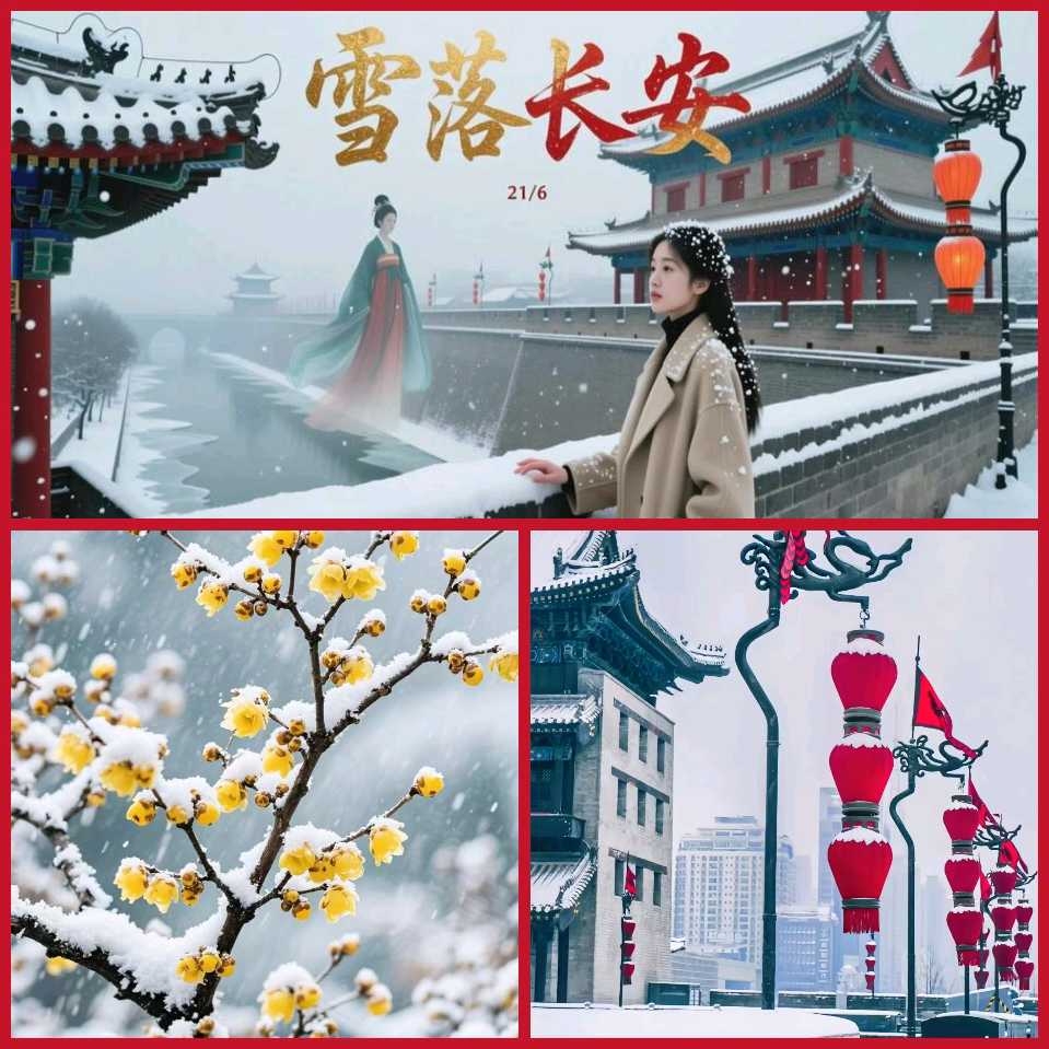 【新年放歌 】鲁坡//已是暮冬春不远+岁暮家园雪又飞//有理维权路漫漫“系列作品展”（图4）