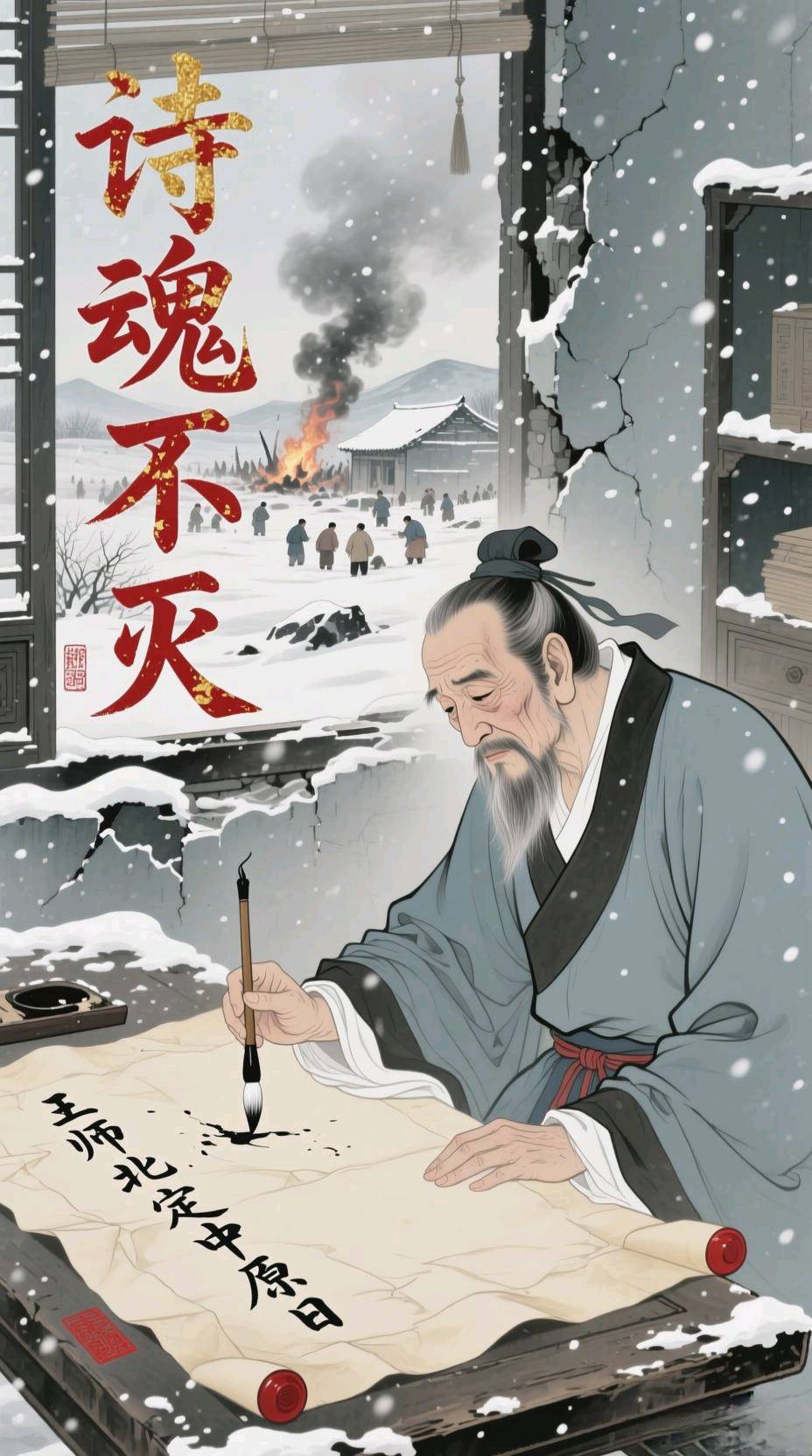 五律-咏陆游（组合）马文智（河北）（图11）