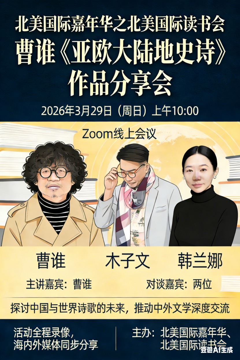 海外头条:国际大诗主义运动崛起 华语诗歌走向世界——曹谁北美家园读书会主讲《国际大诗主义运动的崛起》(图9)