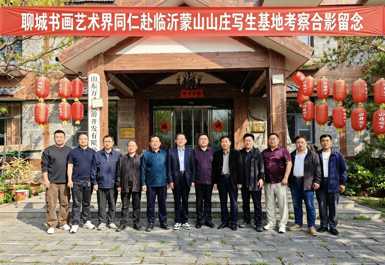聊城书画艺术家考察团赴临沂蒙山山庄写生基地考察 共绘两地书画艺术协同发展新蓝图