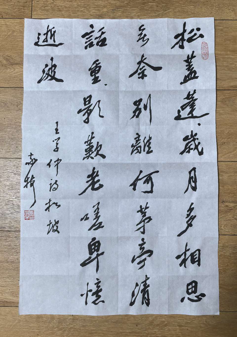 书法家竹影横窗（张敬梅）//王学仲老师七言绝句诗条幅一组（图3）