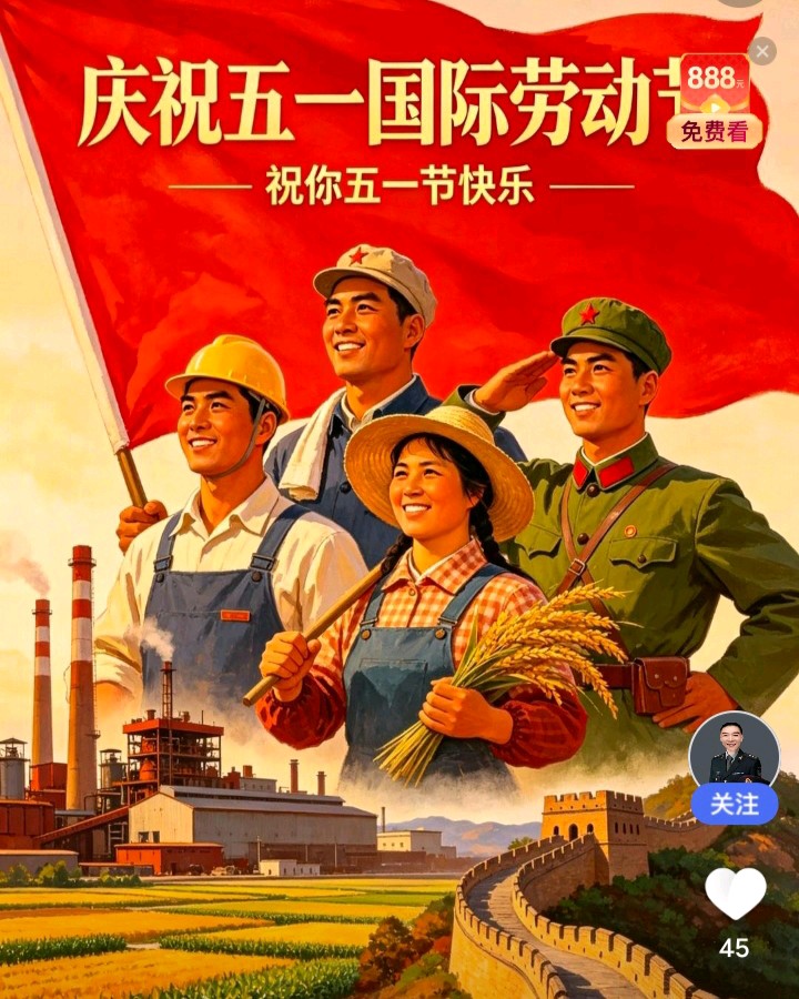 【现代七言抒情诗】《我给五一斟杯酒》 作者: 强军/陕西宝鸡