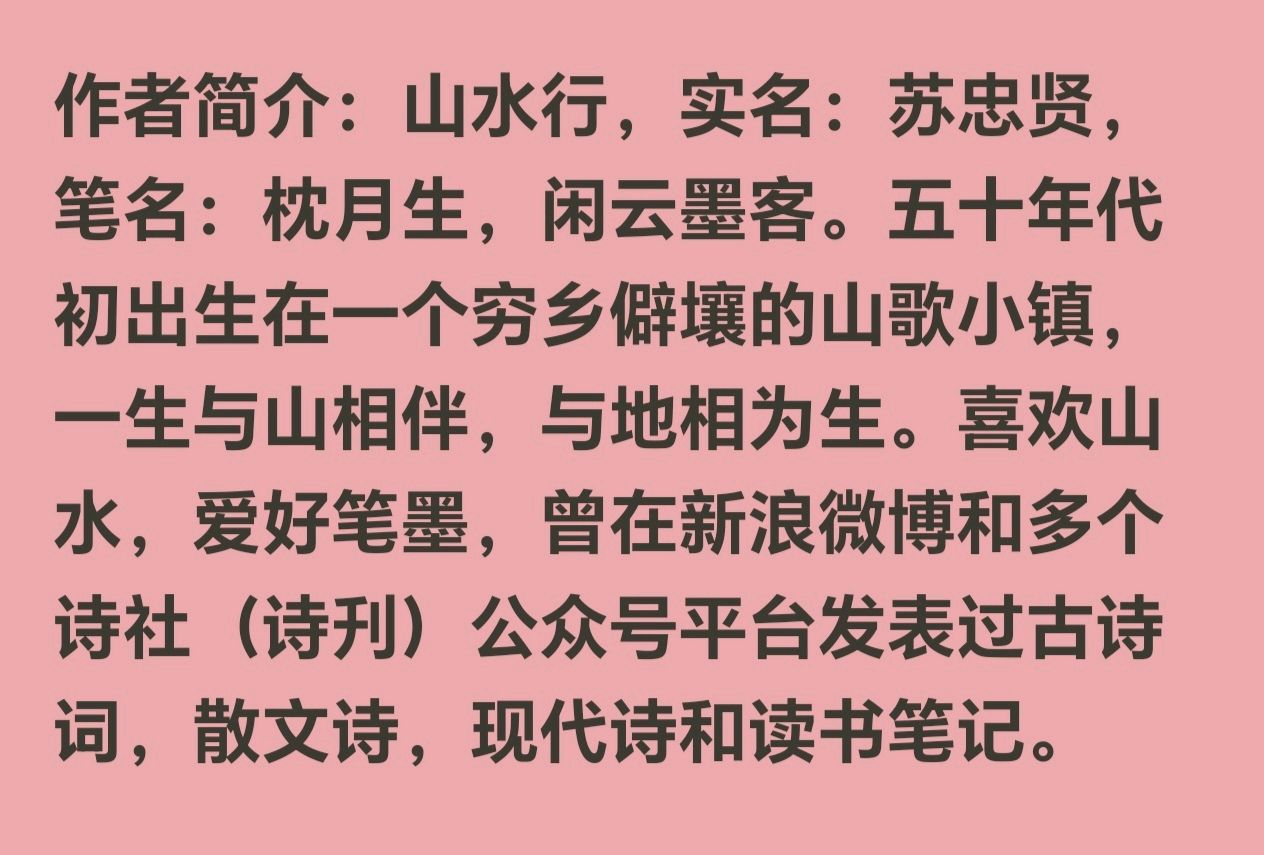 《中华好诗词》分享优秀诗人枕月生先生《青春滚烫，不负山河》外一首请欣赏（图10）