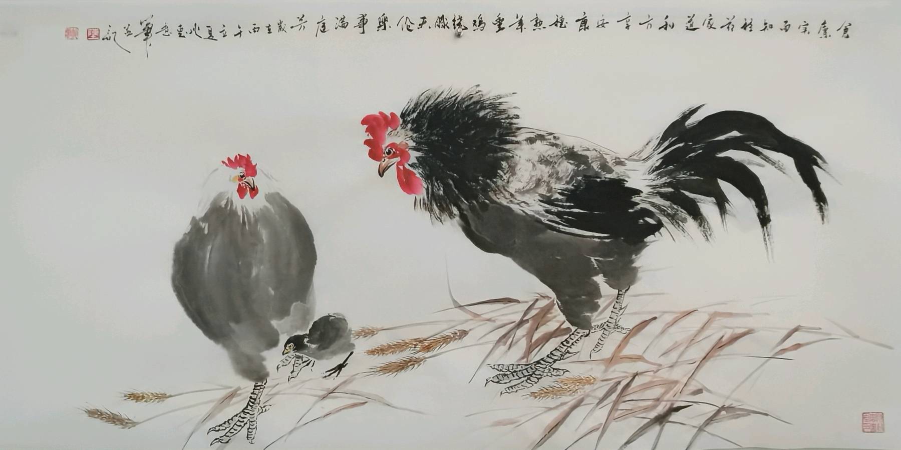 水墨绘天伦，鸡黍寄安康——评陈兆惠作品《天伦乐事满庭芳》