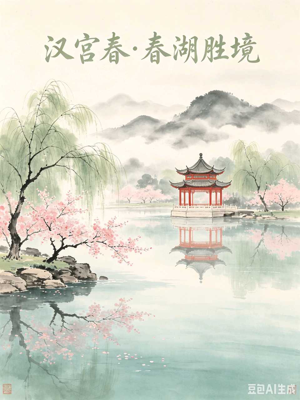AI绘就汉宫春十景：水墨丹青里的世外桃源，一眼万年！（图2）